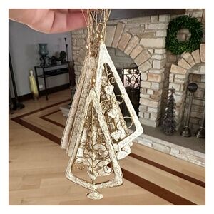 Handcrafted Christmas Ornament (lot of 7) Tree Shaped Rustic Distressed